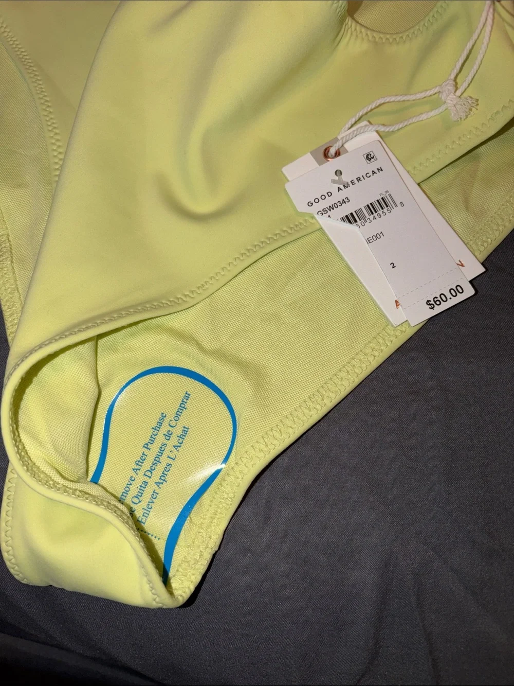 Good American Lemon Crop Bikini Top with High-Waist Bottom - Light Yellow